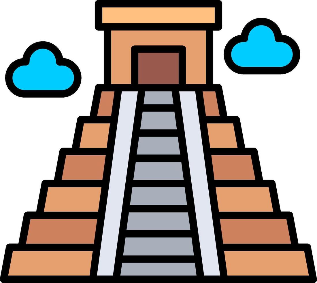 Maya Line Filled Icon vector