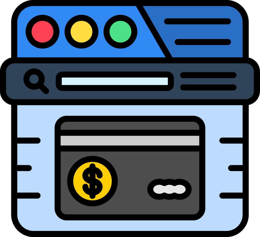 Payment Method Line Filled Icon vector