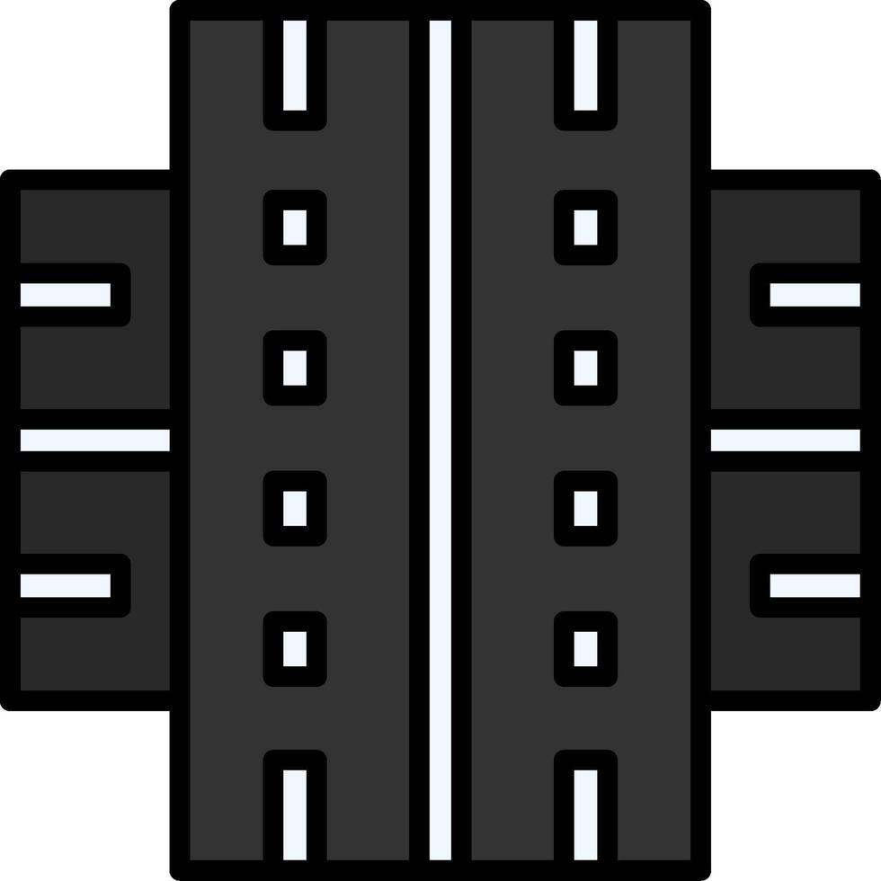 Road Line Filled Icon vector