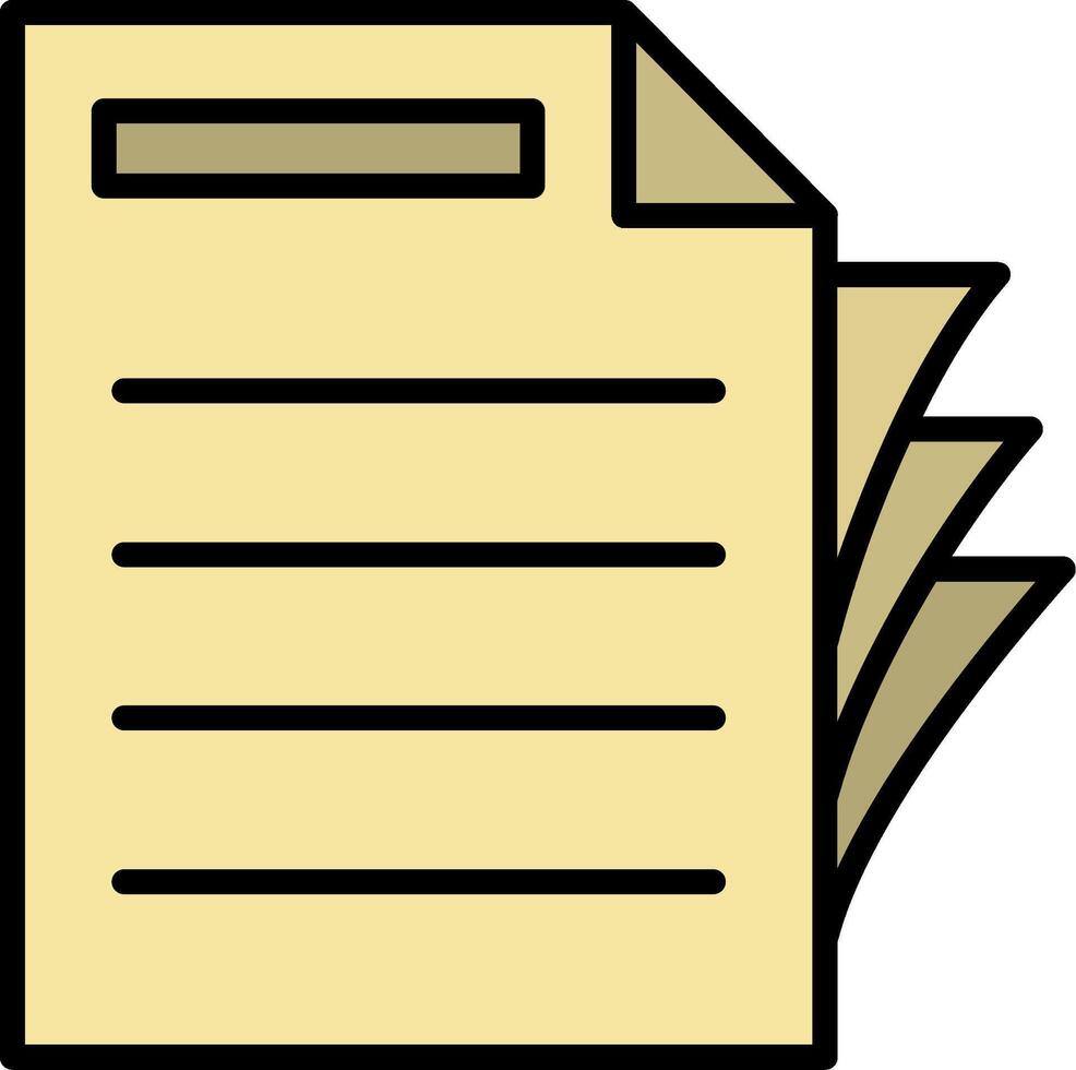 Papers Line Filled Icon vector