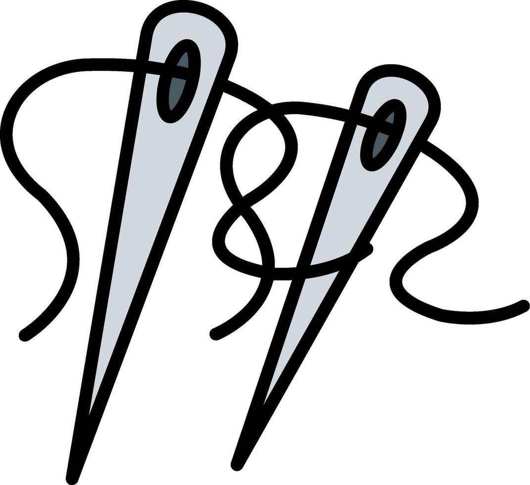 Needles Line Filled Icon vector