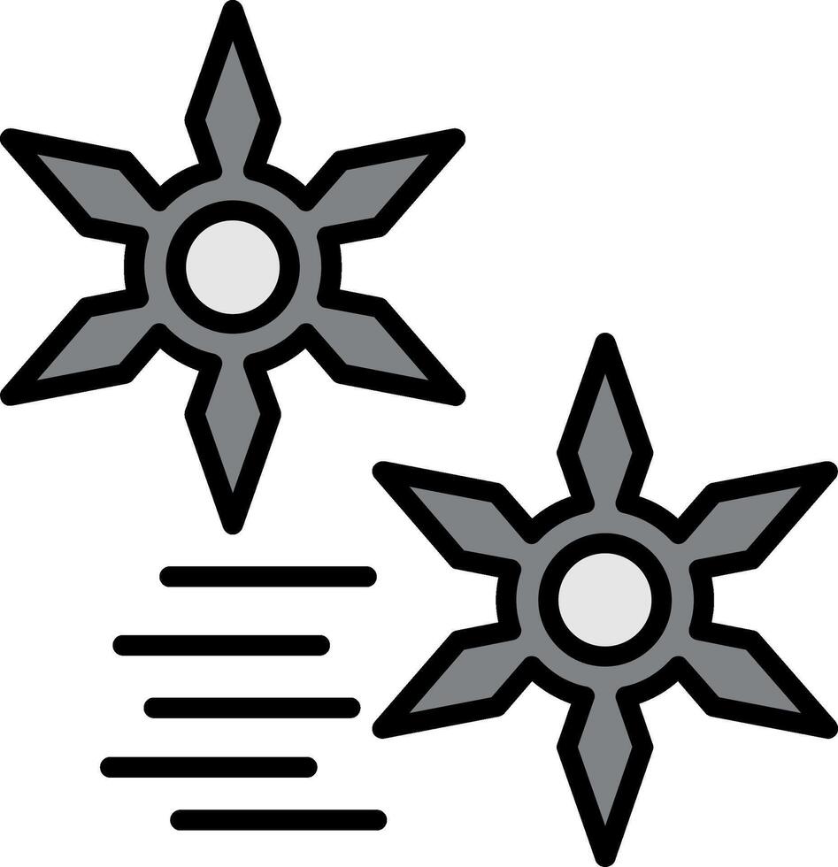Shuriken Line Filled Icon vector