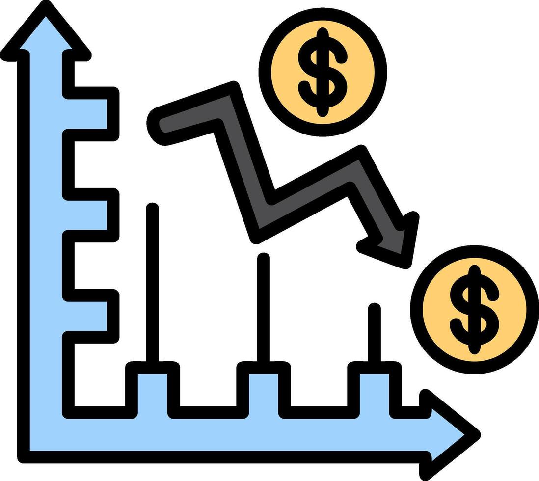 Trend Line Filled Icon vector