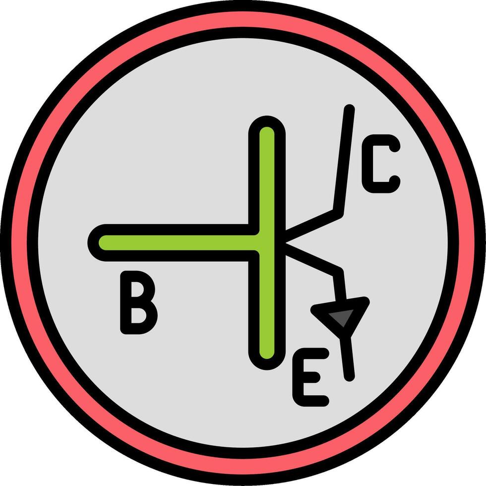 Transitor Line Filled Icon vector