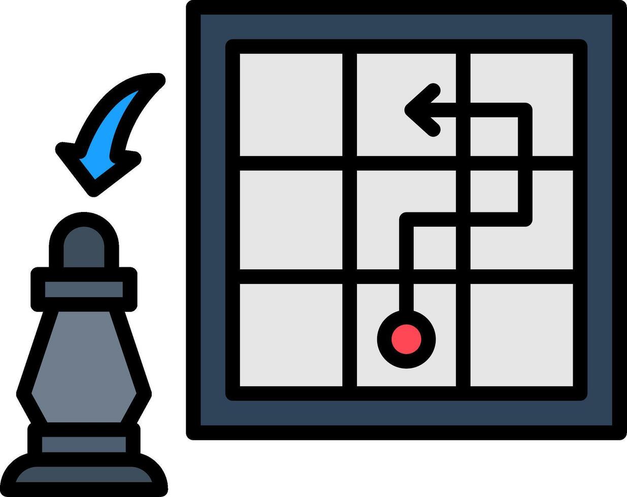 Chess Pawn Line Filled Icon vector