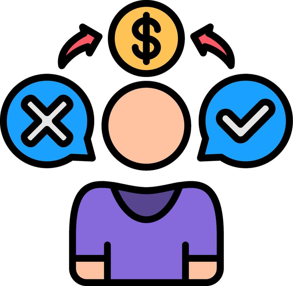 Customer Behavior Line Filled Icon vector