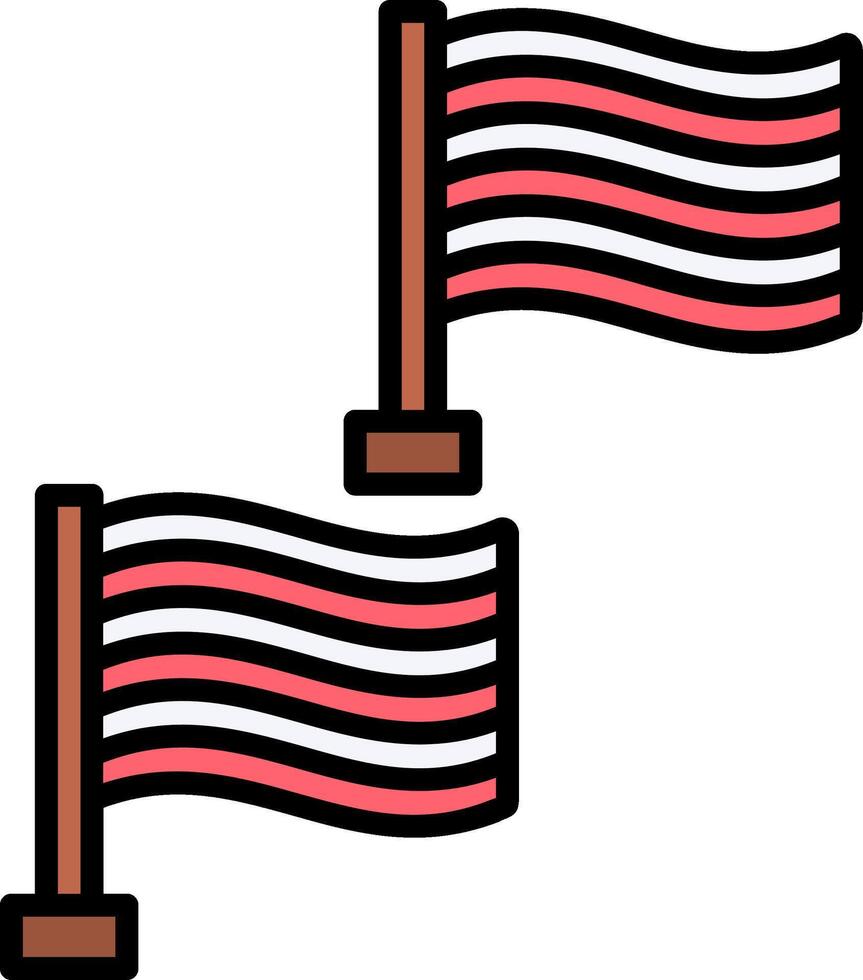 Flag Line Filled Icon vector