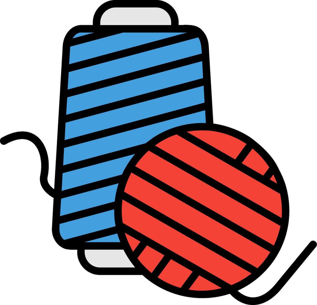 Thread Spool Line Filled Icon vector