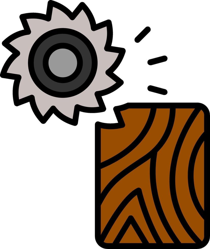 Saw Line Filled Icon vector