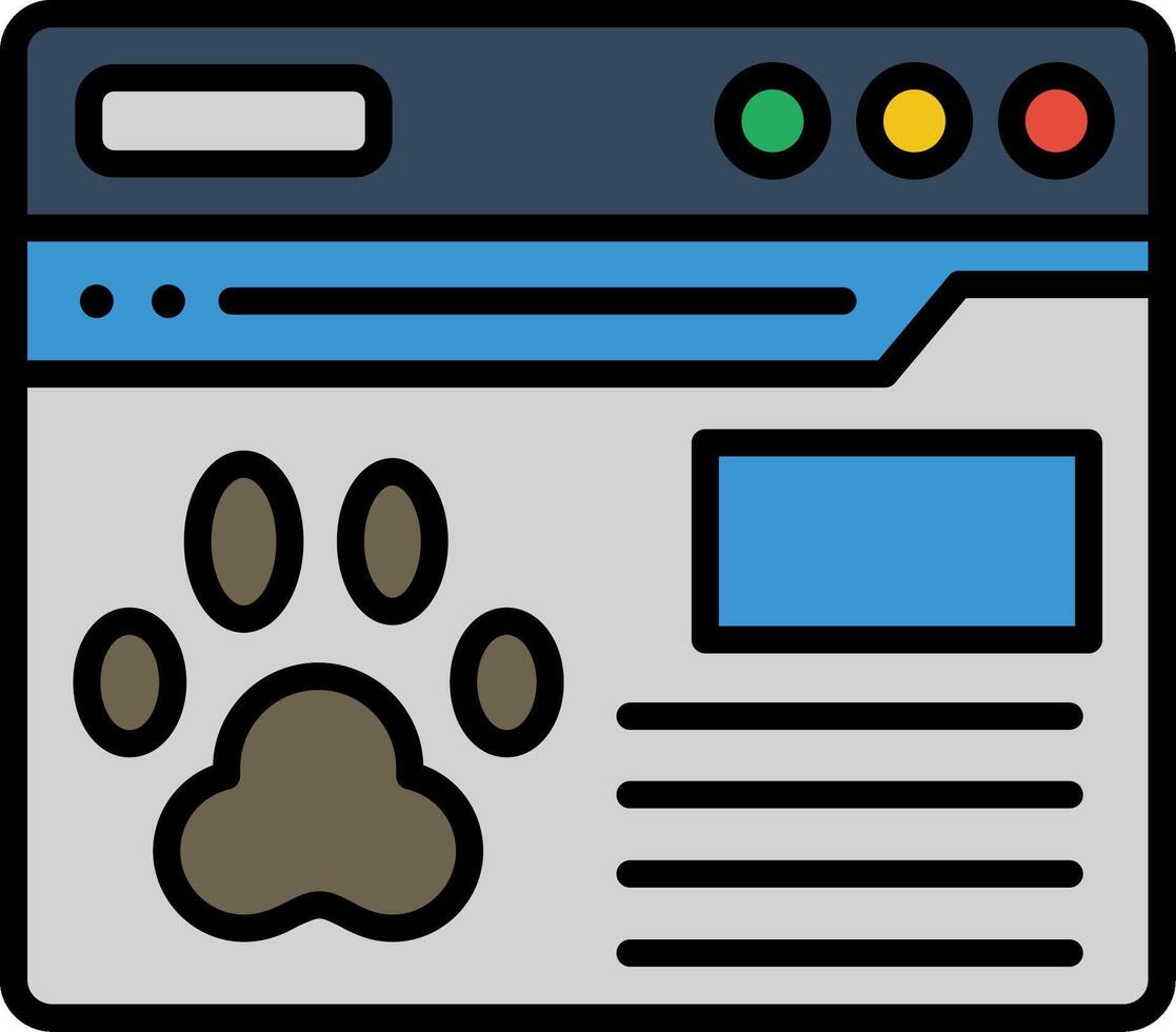Website Line Filled Icon vector