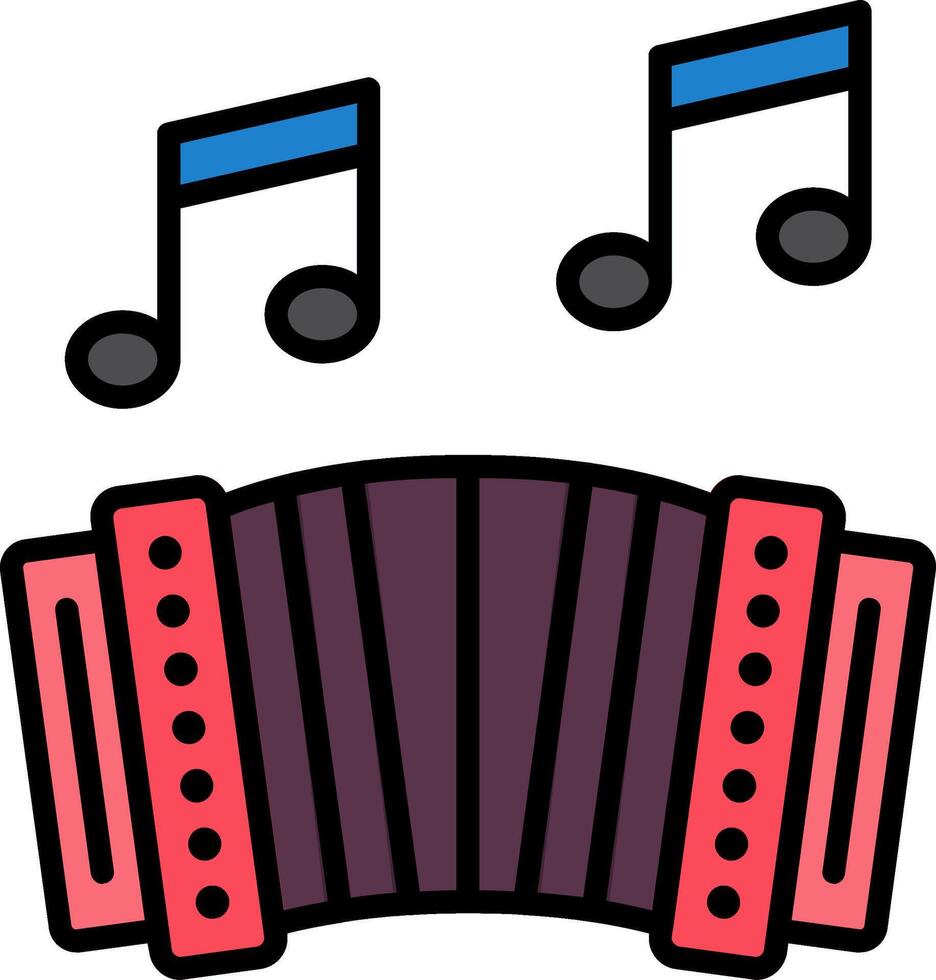 Accordion Line Filled Icon vector