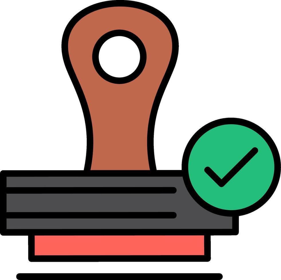 Stamp Line Filled Icon vector