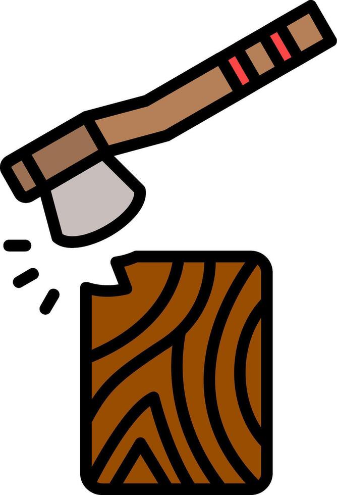 Wood Line Filled Icon vector