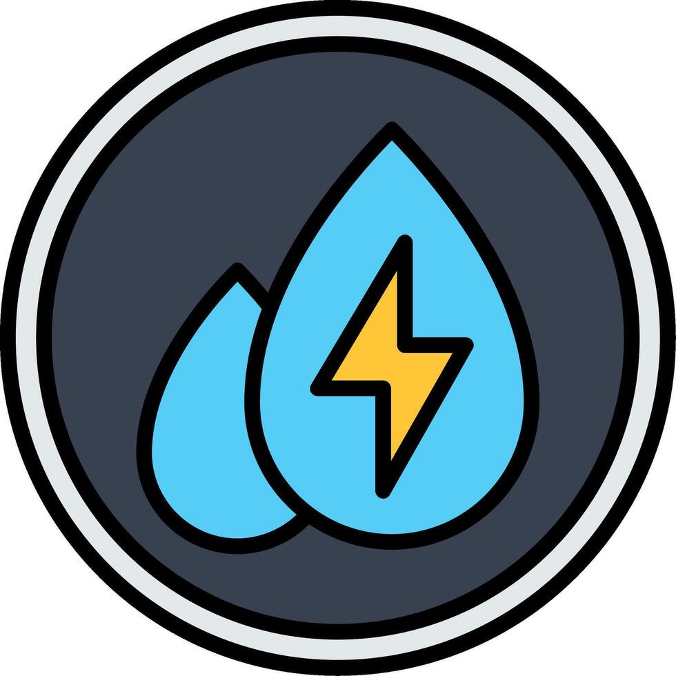 Water Line Filled Icon vector