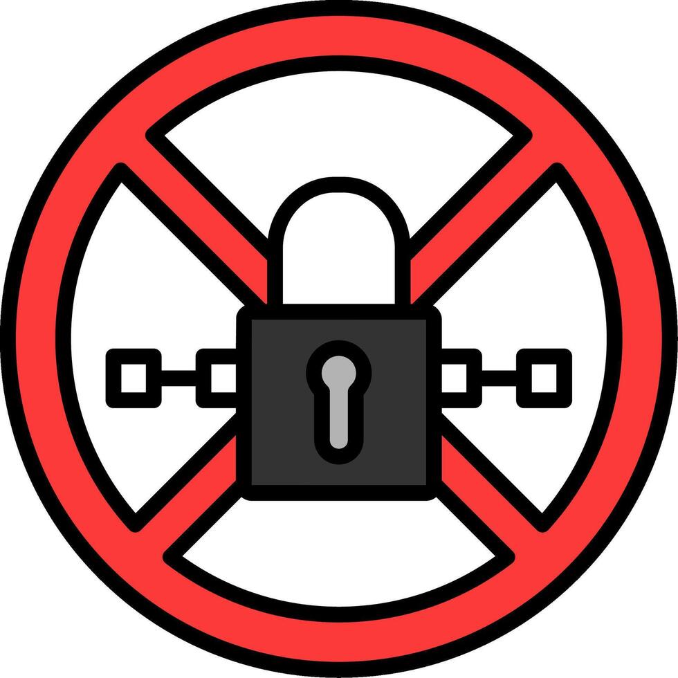 Ban Line Filled Icon vector