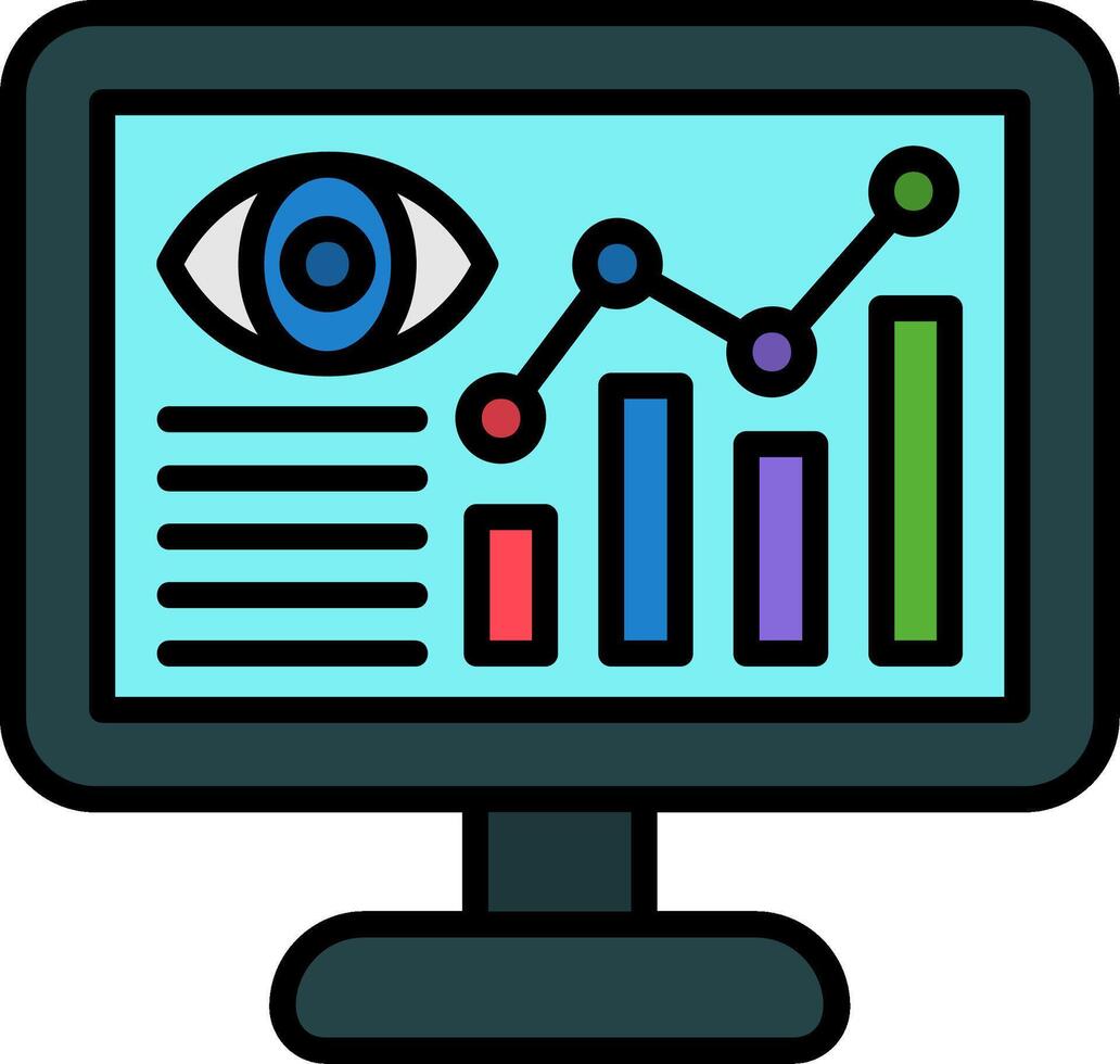 Data Visualization Line Filled Icon vector