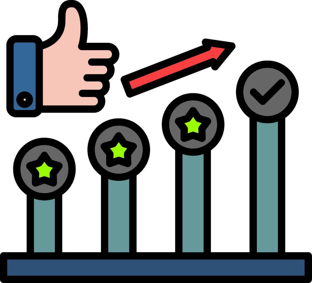 Mission Accomplished Line Filled Icon vector
