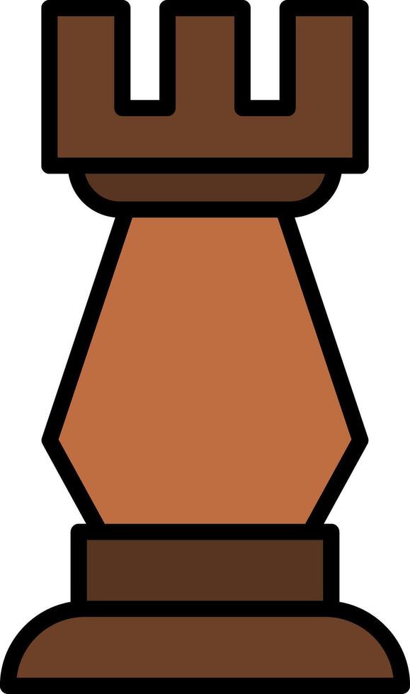 Rook Line Filled Icon vector
