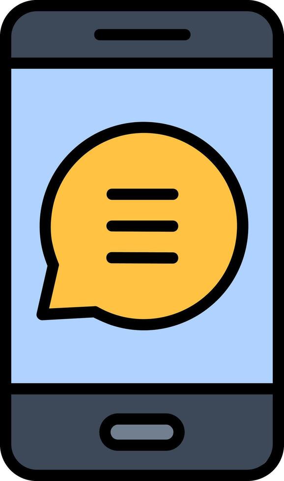 Smartphone Line Filled Icon vector