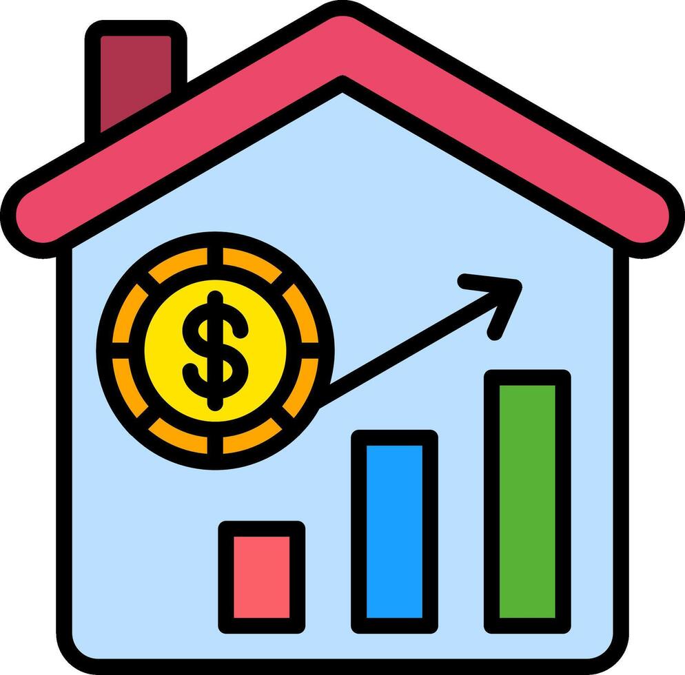 Real Estate Line Filled Icon vector