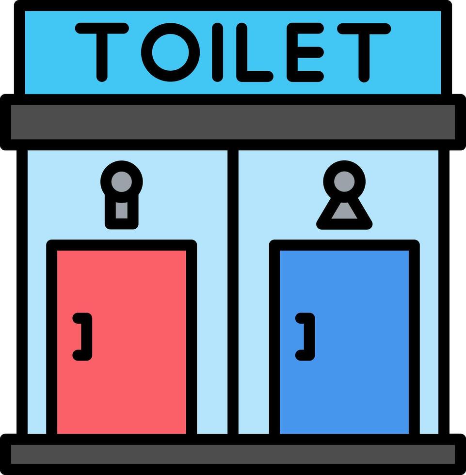 Toilet Line Filled Icon vector