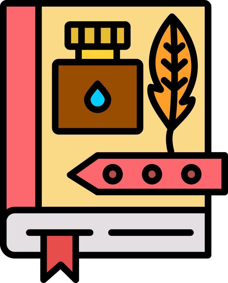 History Book Line Filled Icon vector