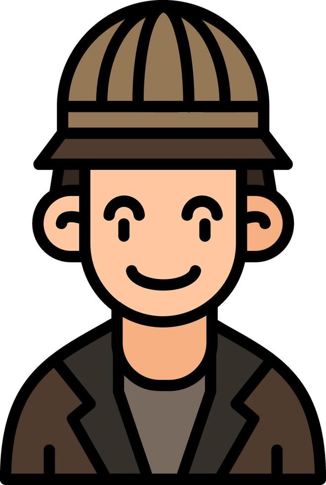Archaeologist Line Filled Icon vector
