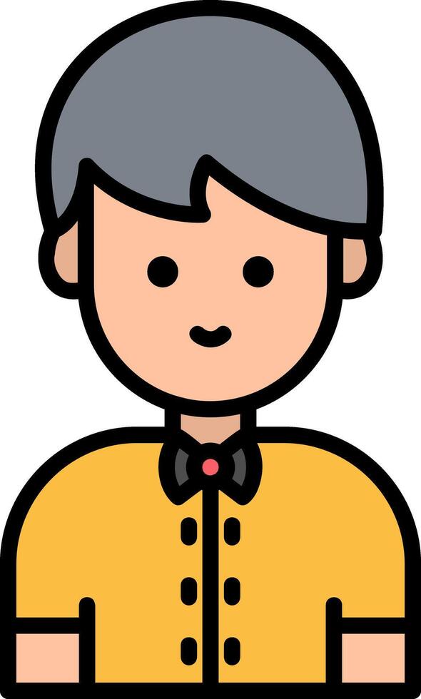 Chess Player Line Filled Icon vector