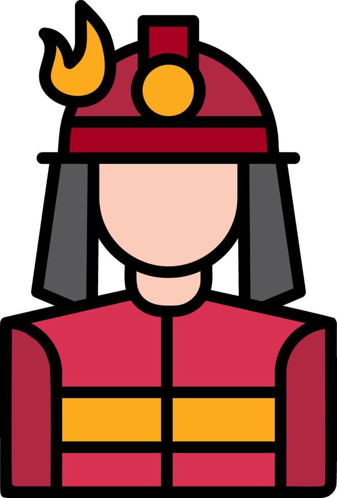 Fireman Line Filled Icon vector
