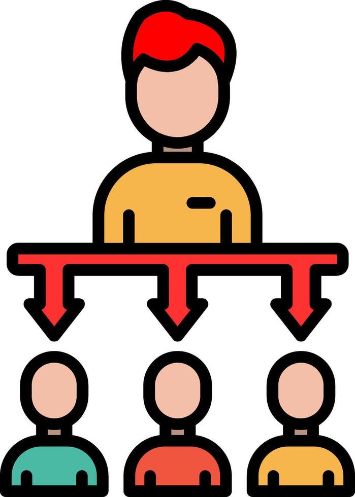 Delegation Line Filled Icon vector