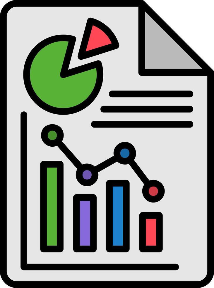 Statistics Line Filled Icon vector