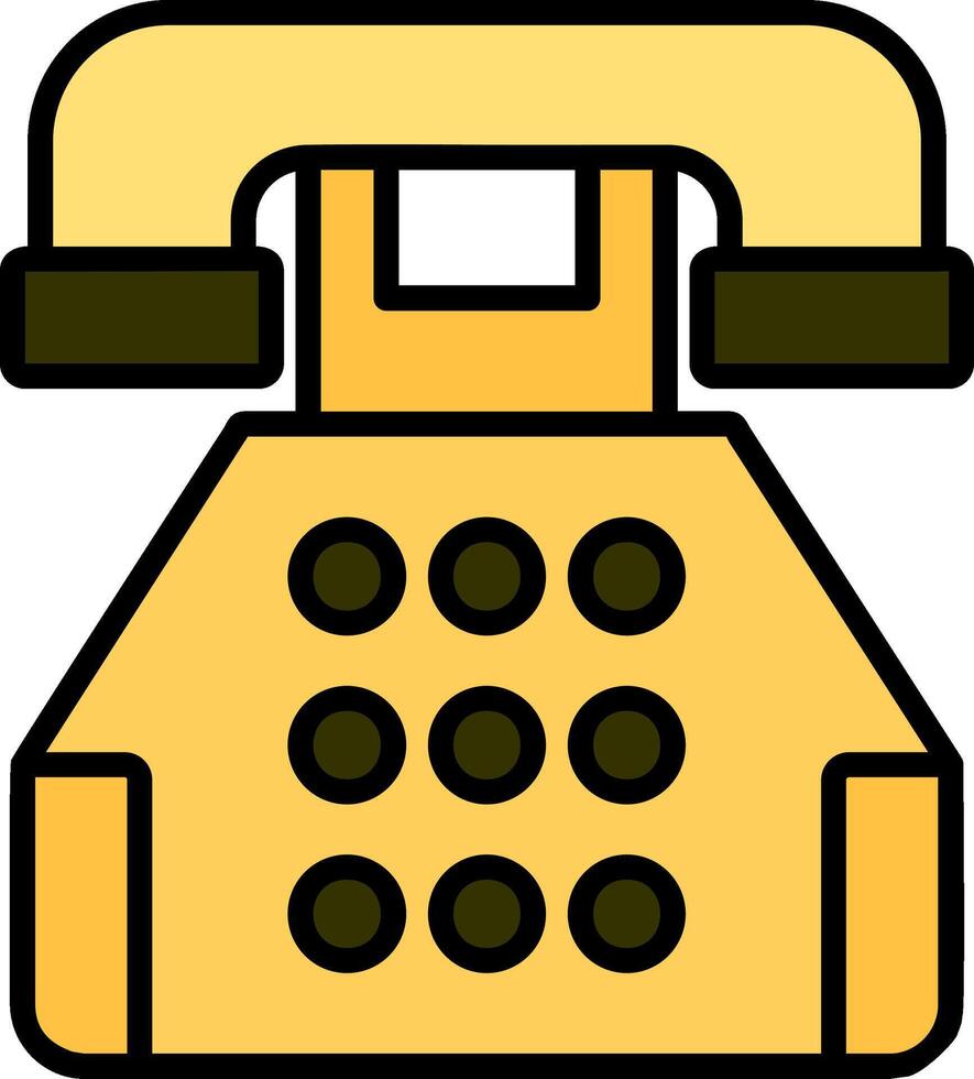 Telephone Call Line Filled Icon vector