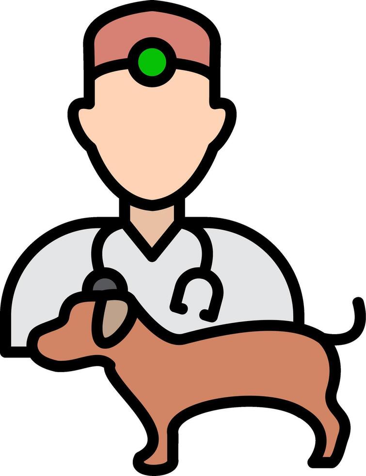 Veterinarian Line Filled Icon vector