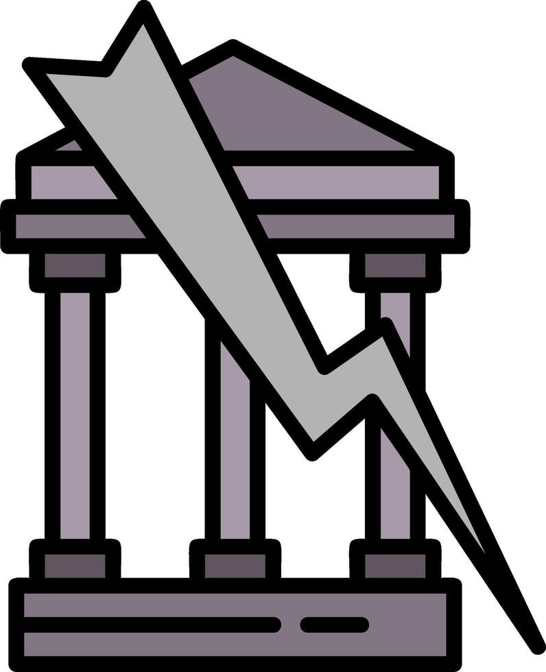 Bankrupt Line Filled Icon vector