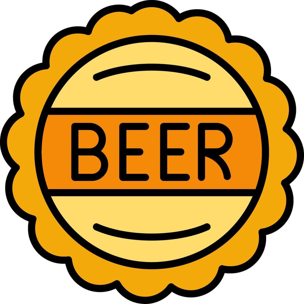 Beer Cap Line Filled Icon vector