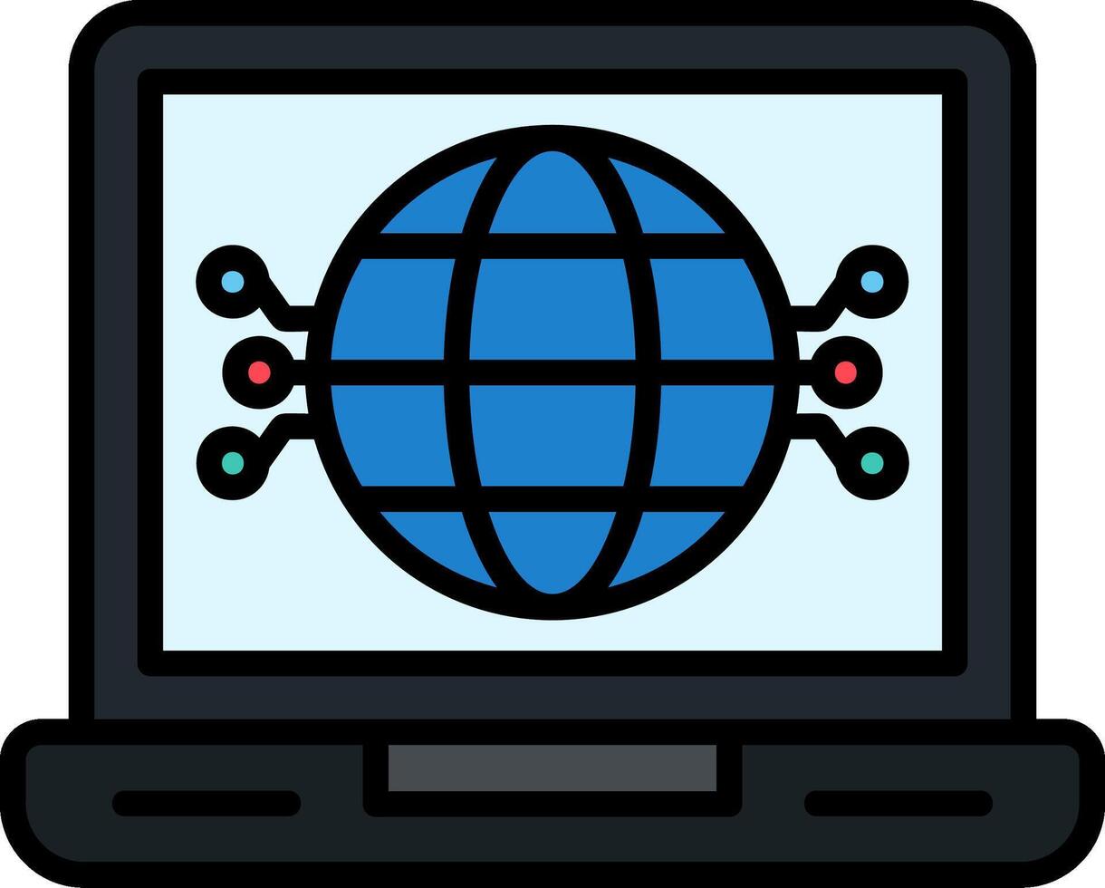 Globe Line Filled Icon vector