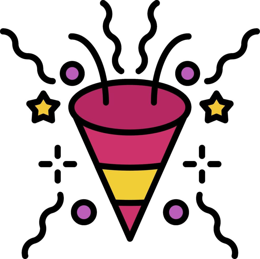 confetti Line Filled Icon vector