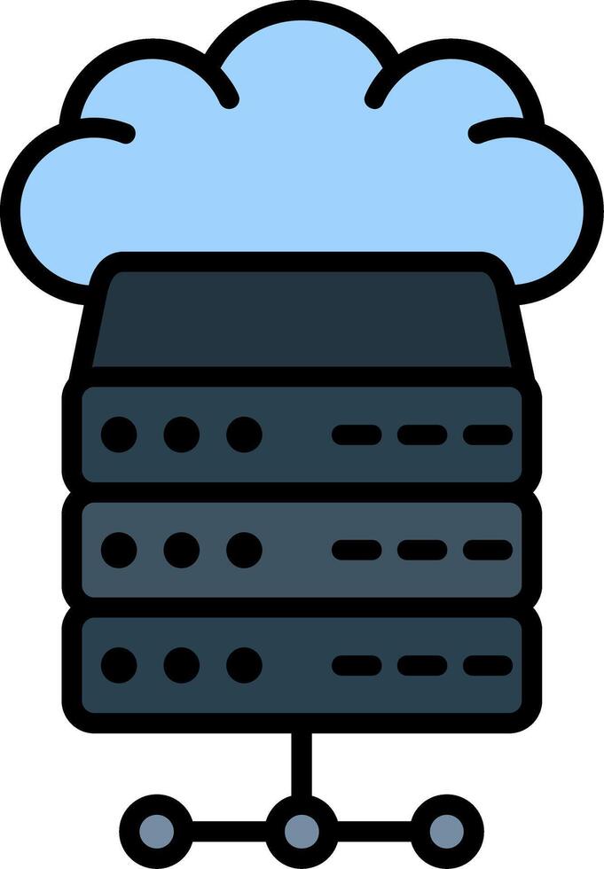 Hosting Line Filled Icon vector