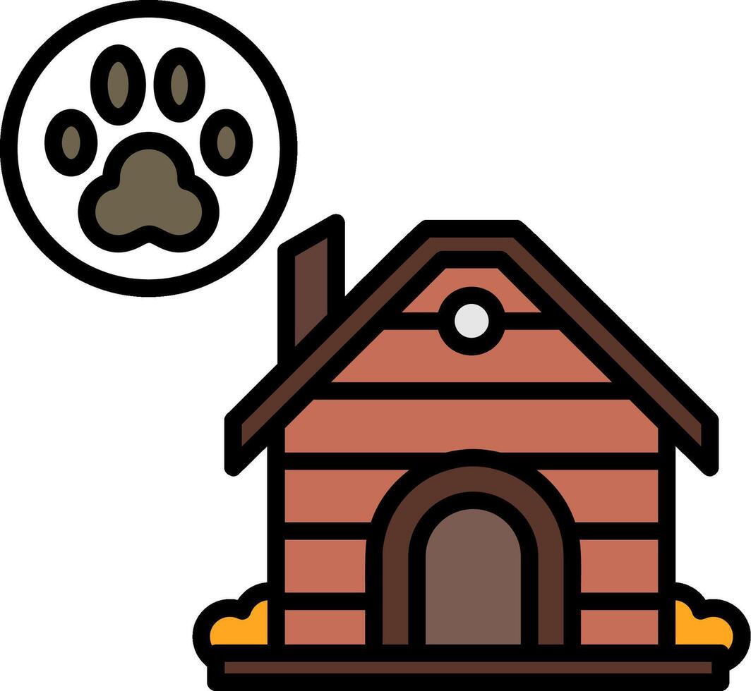 Pet Boarding Line Filled Icon vector