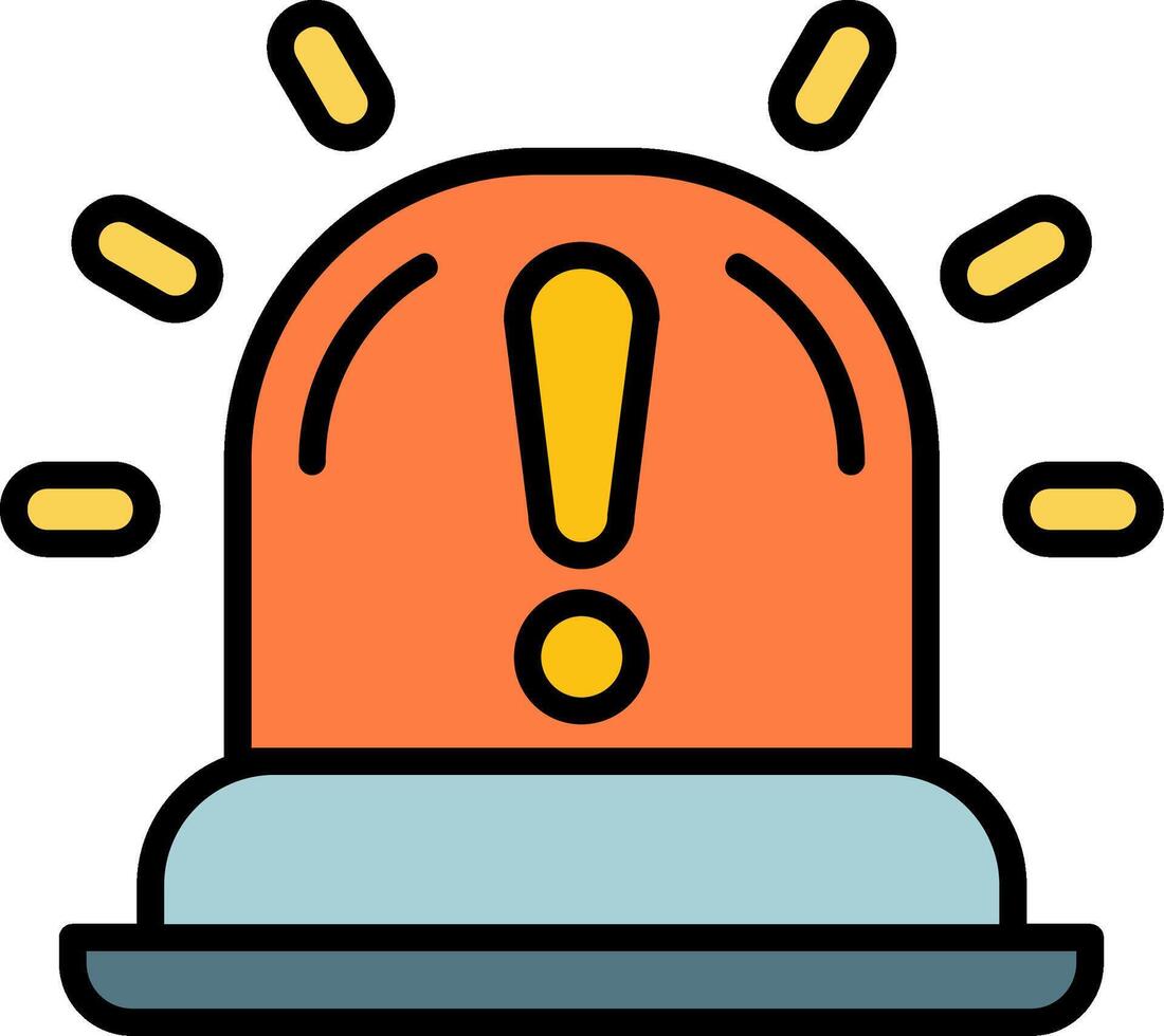 Siren Line Filled Icon vector