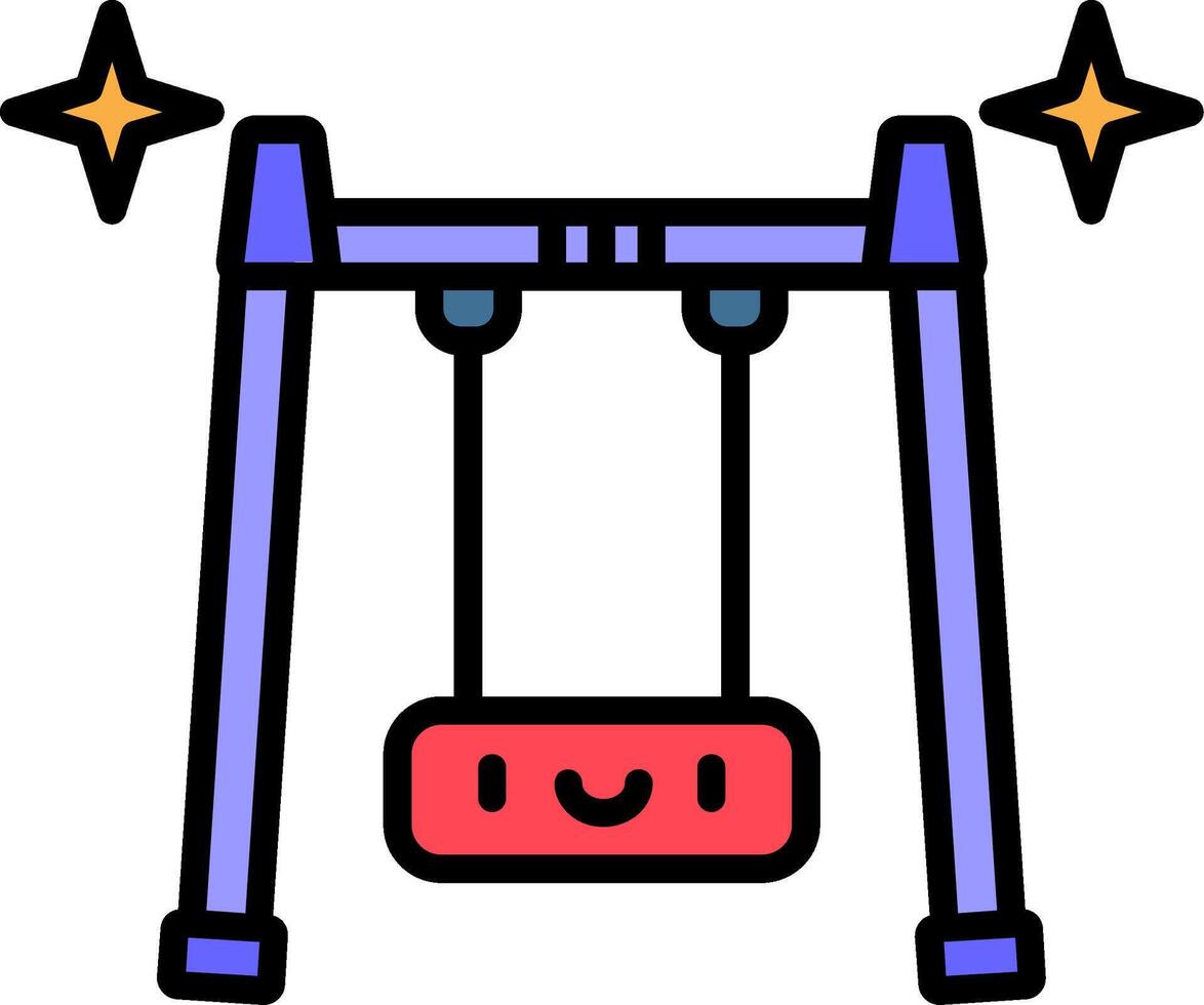 Swing Line Filled Icon vector