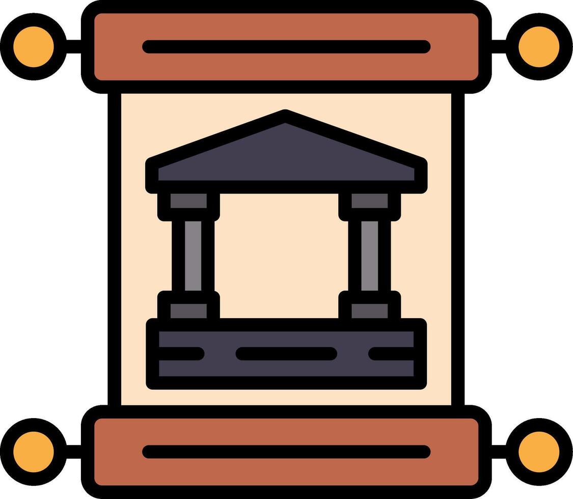 Ancient Line Filled Icon vector