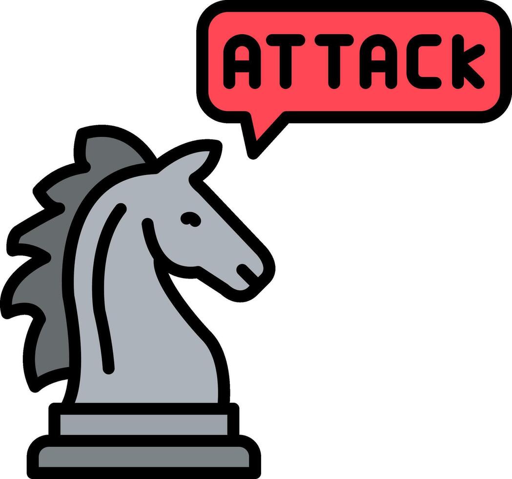 Attack Line Filled Icon vector