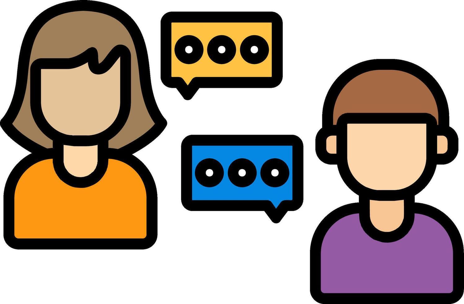 Conversation Line Filled Icon vector