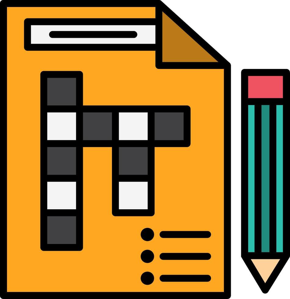 Crossword Line Filled Icon vector