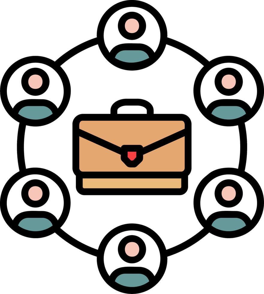 Job Rotation Line Filled Icon vector