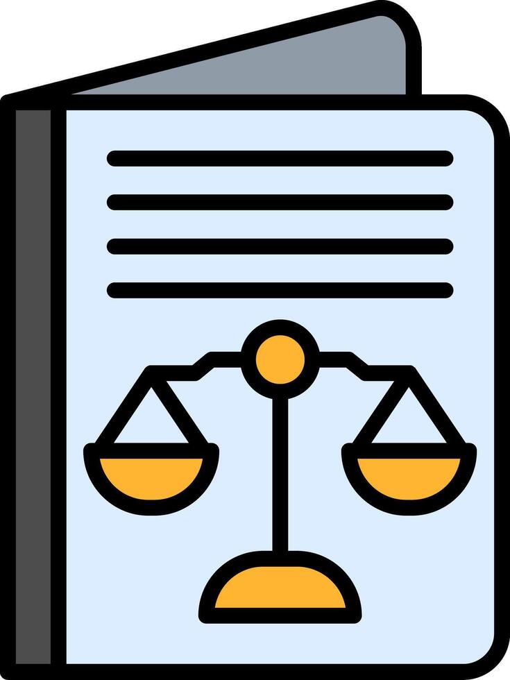 Law Line Filled Icon vector