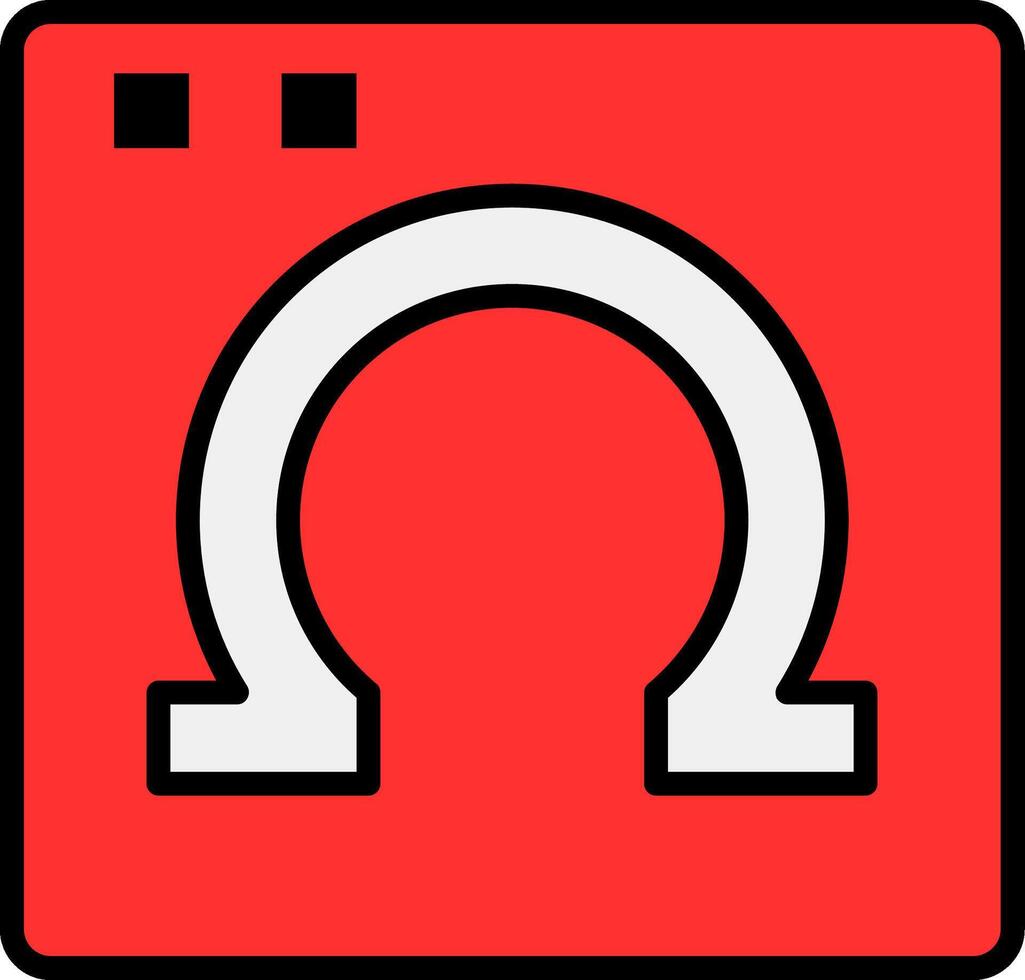 Omega Line Filled Icon vector