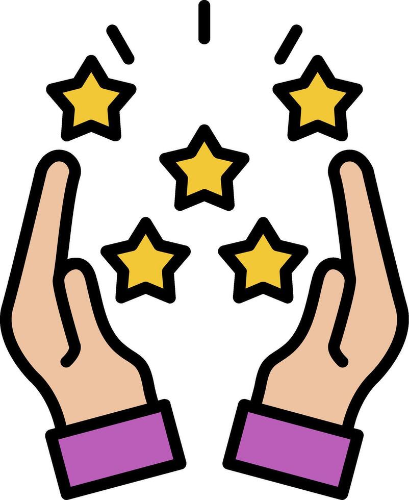 Star Line Filled Icon vector
