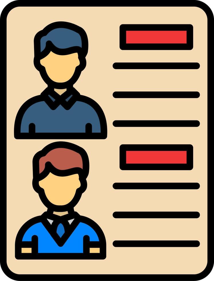 Candidates Line Filled Icon vector